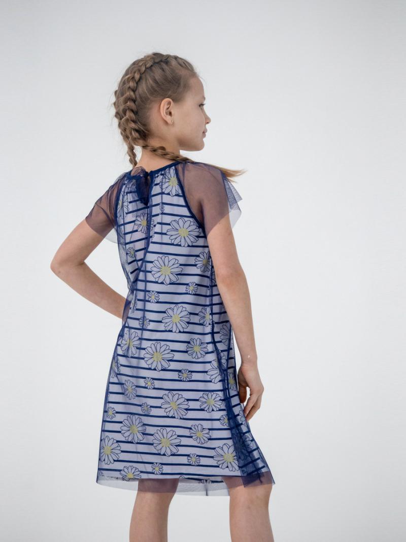 картинка Платье для девочки Cherubino CSKG 63082-41-311 Темно-синий от магазина детских товаров ALiSa
