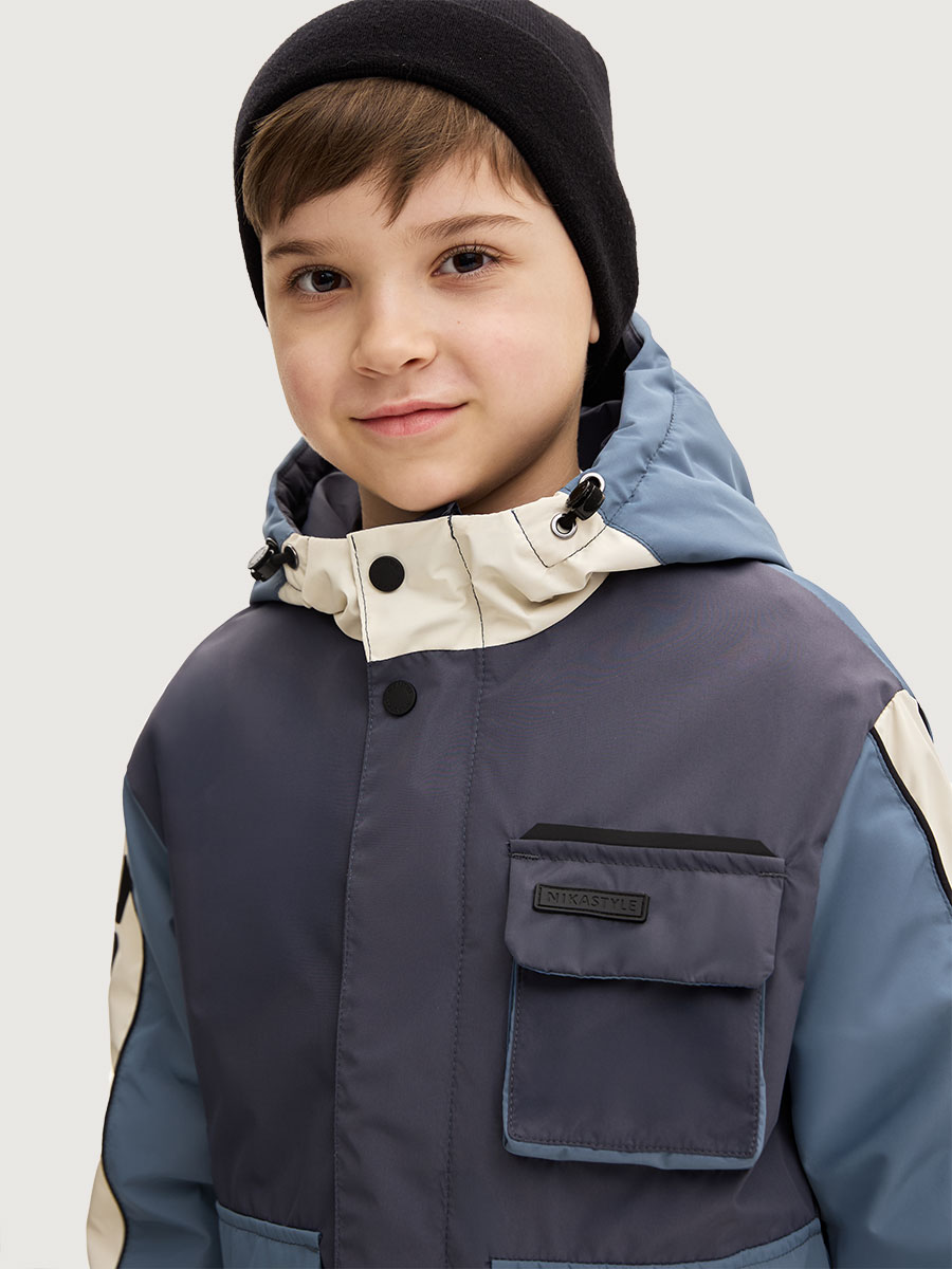 картинка Куртка утеплённая для мальчика NIKASTYLE 4м4525 Графит джинс от магазина детских товаров ALiSa