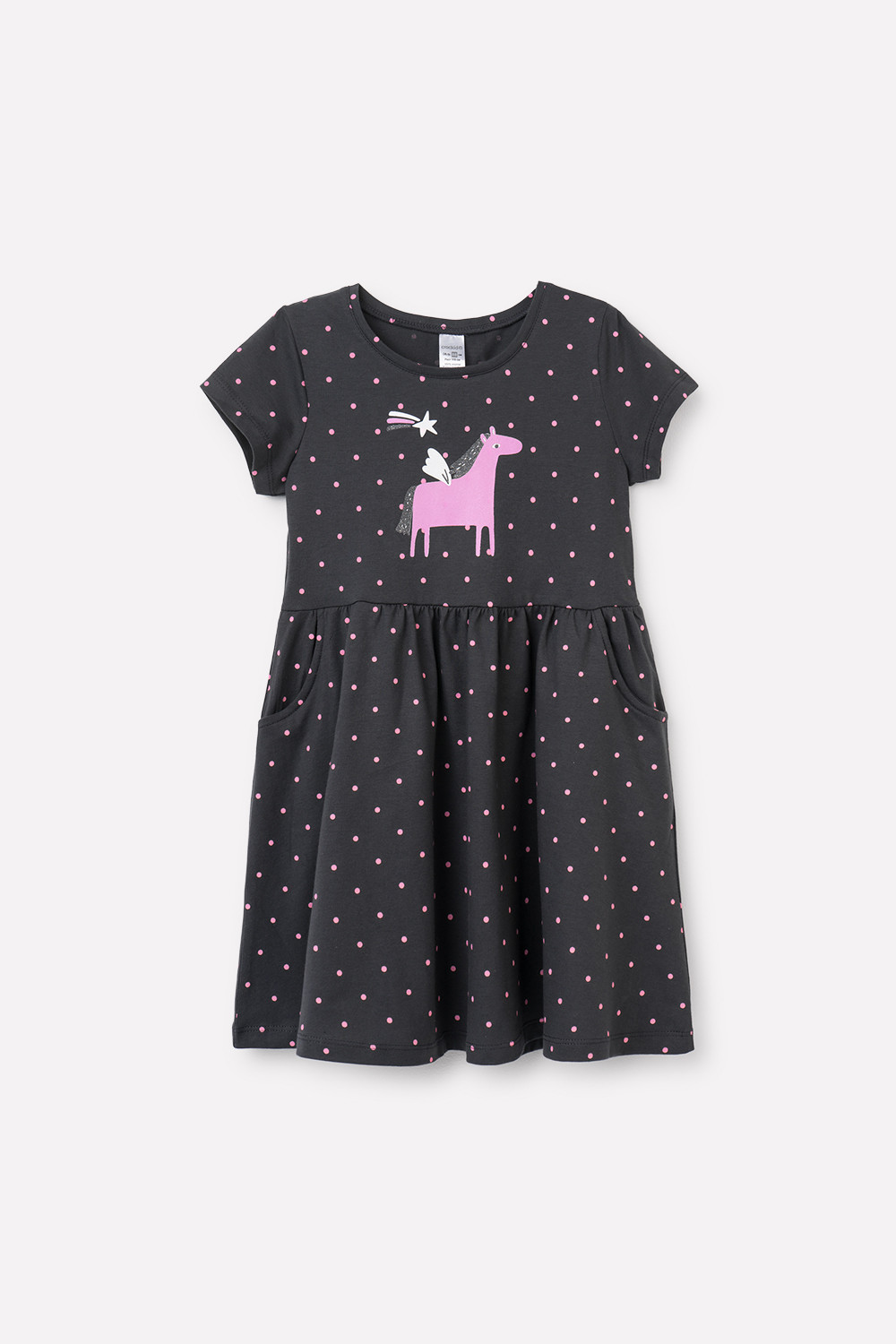картинка Платье для девочки Crockid К 5754 темно-серый, горошек от магазина детских товаров ALiSa