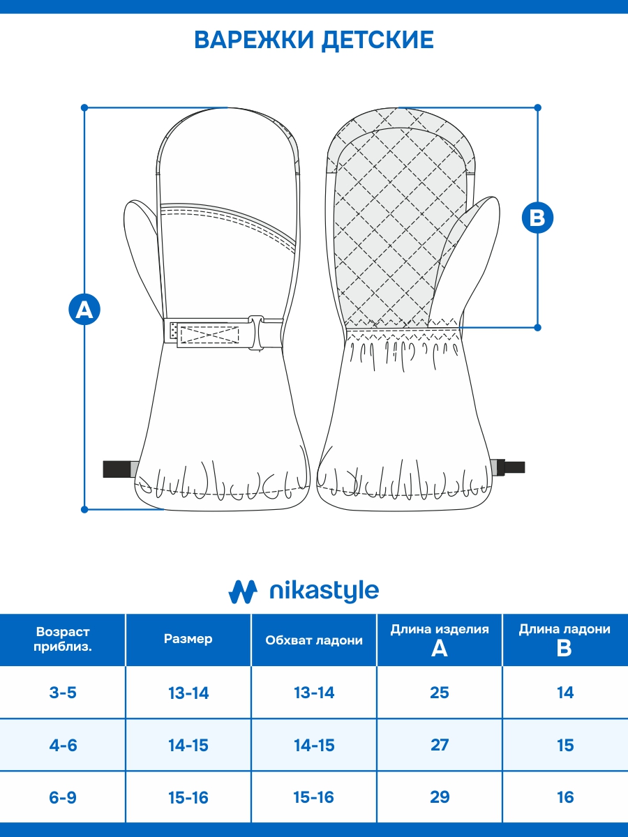 картинка Краги детские NIKASTYLE 14з17425 Черный от магазина детских товаров ALiSa