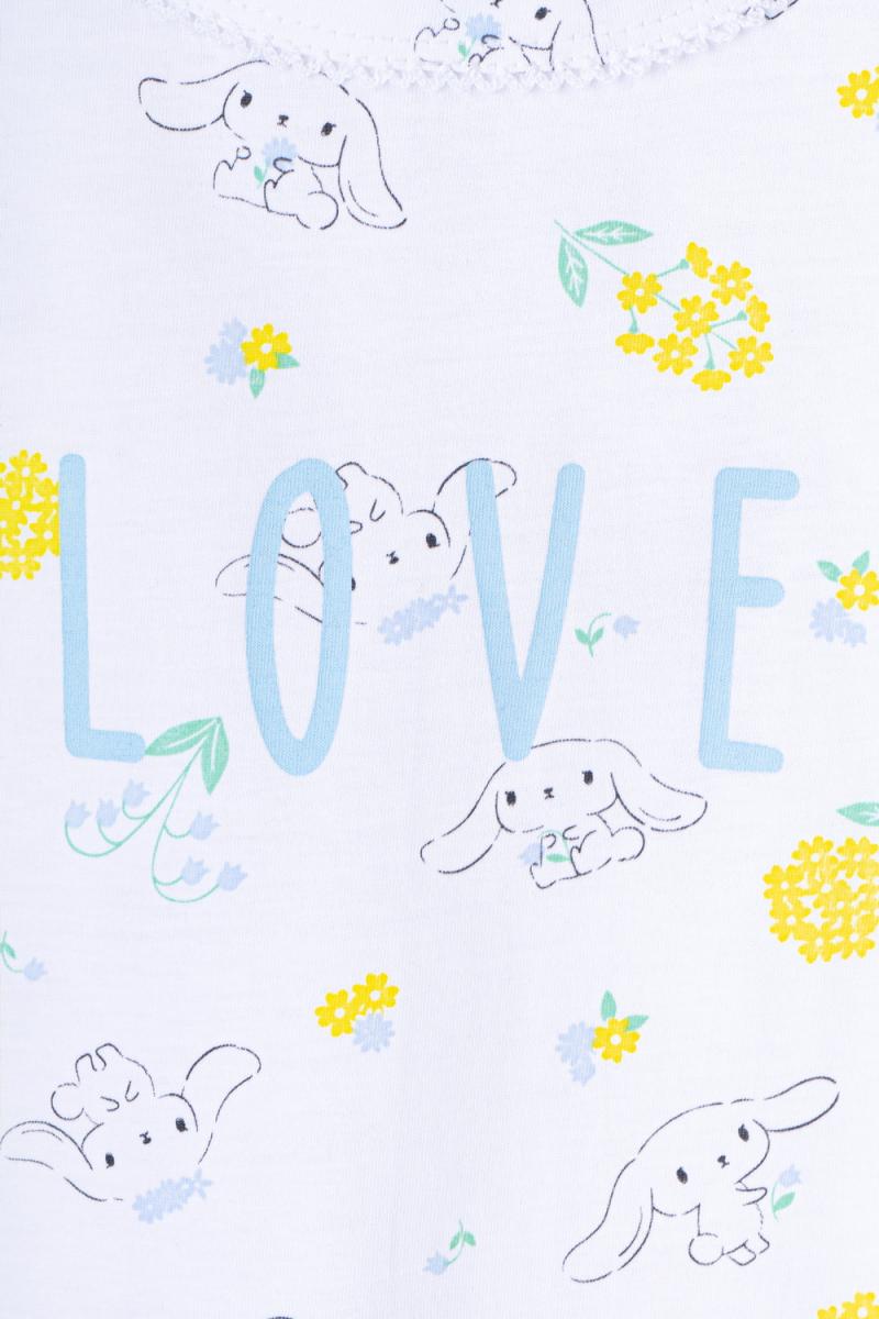 картинка Сорочка для девочки Crockid К 1159 белые зайчики на белом от магазина детских товаров ALiSa