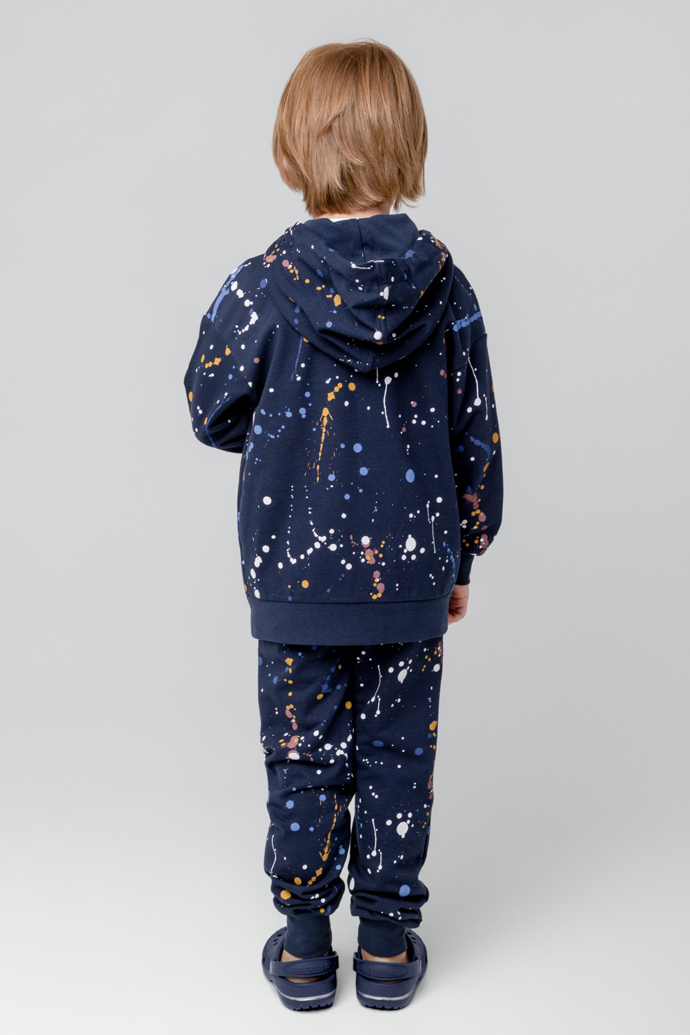 картинка Брюки для мальчика Crockid КР 400529 индиго, космические брызги к372 от магазина детских товаров ALiSa
