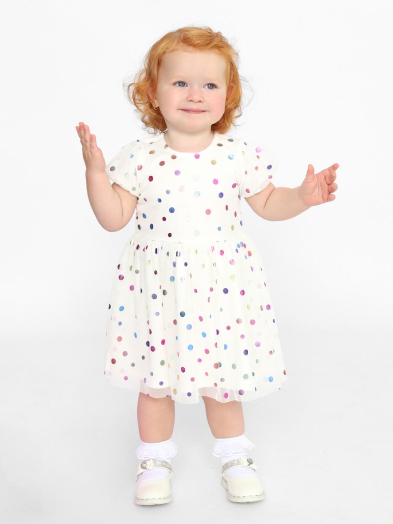 картинка Платье для девочки Cherubino CWNG 63628-21 Экрю от магазина детских товаров ALiSa