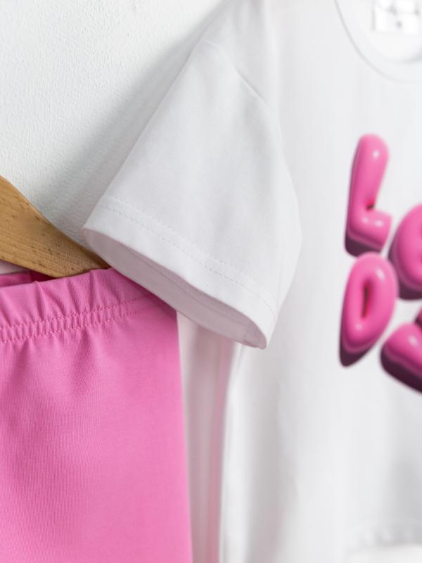 картинка Комплект для девочки Baby Boom КД552/1-К Белый + розовый от магазина детских товаров ALiSa