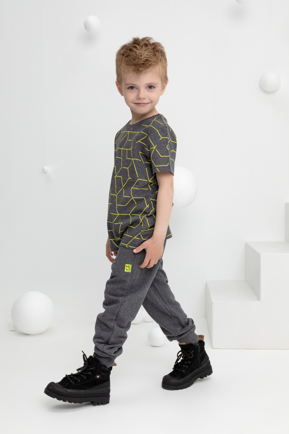 картинка Брюки для мальчика Crockid КР 400608 темно-серый меланж к420 от магазина детских товаров ALiSa