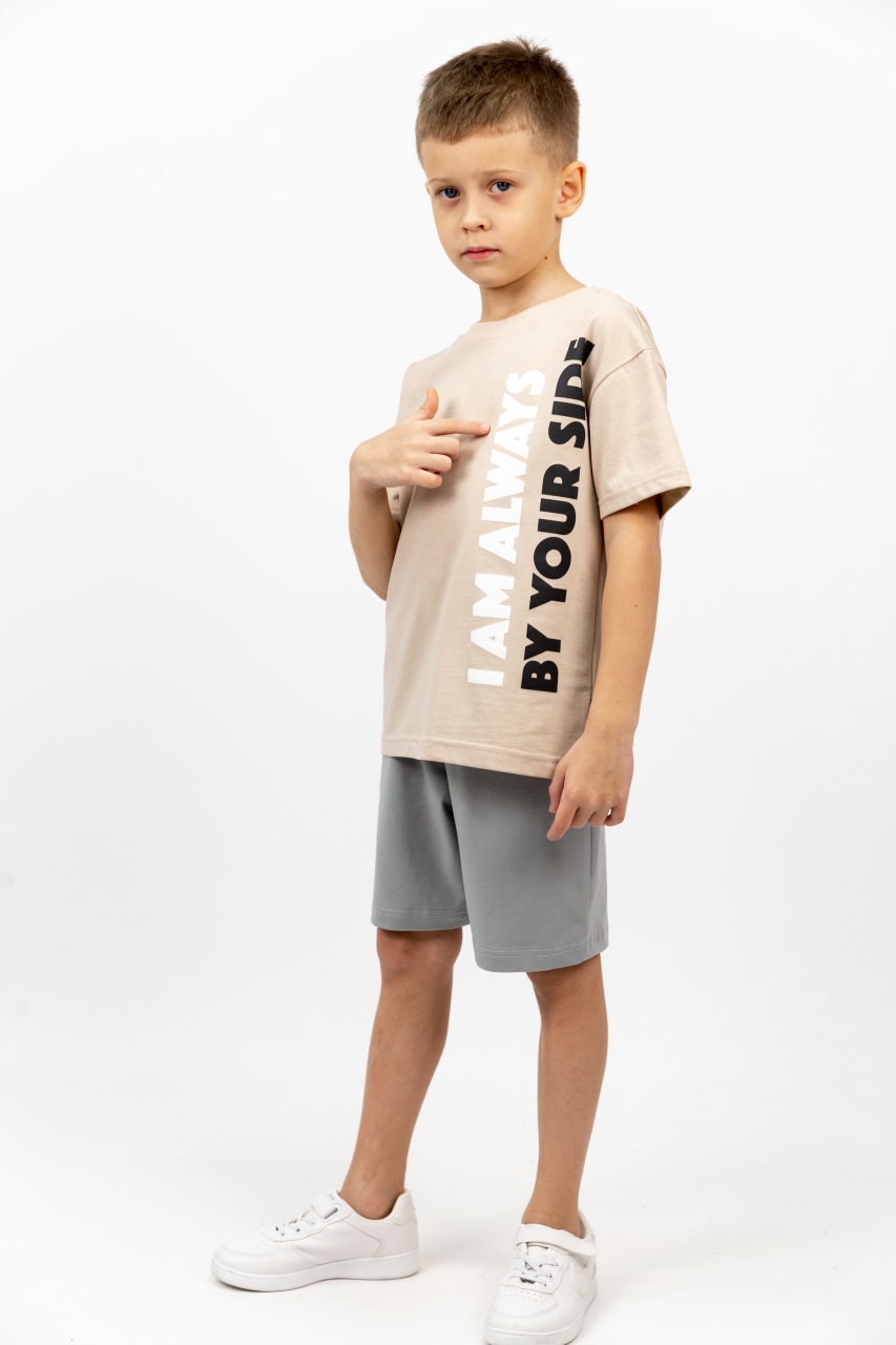 картинка Футболка для мальчика Baby Boom Ф155/1-К Бежевый Б119 от магазина детских товаров ALiSa
