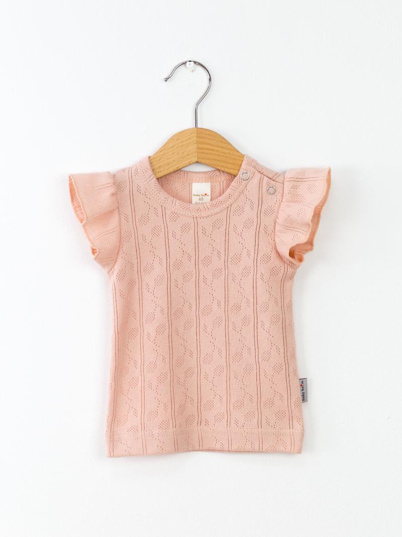 картинка Футболка для девочки Baby Boom Ф62/18-Р Ажур Персик от магазина детских товаров ALiSa