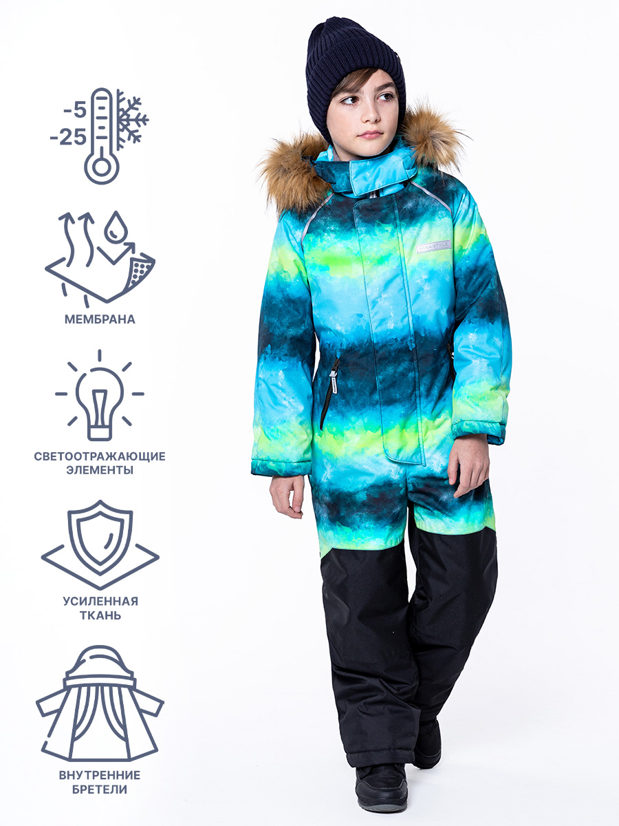 картинка Комбинезон зимний для мальчика NIKASTYLE 8з1323 салатовый черный от магазина детских товаров ALiSa