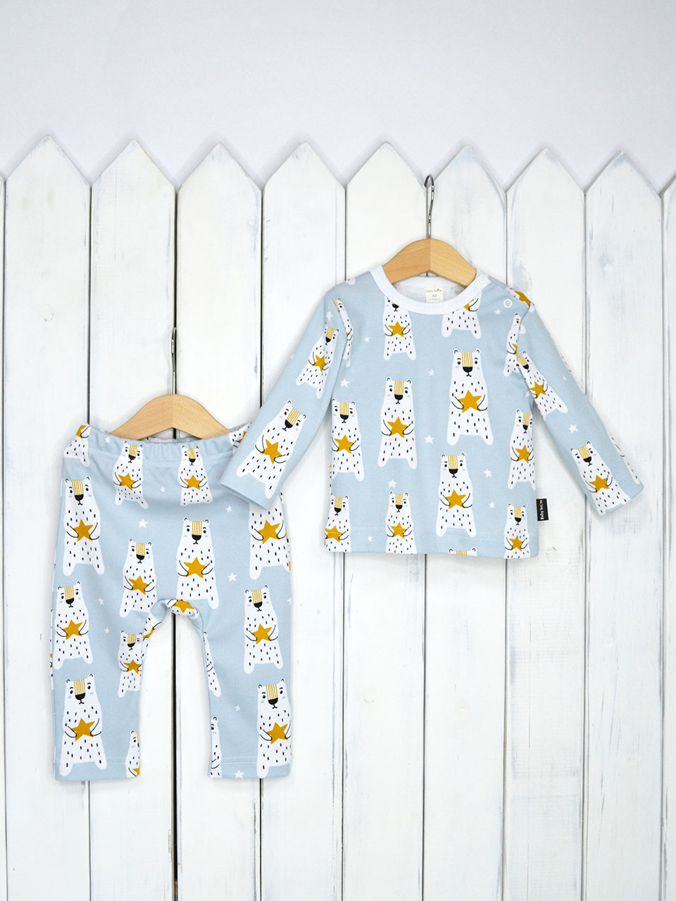 картинка Комплект детский Baby Boom КД296/7-И Мишки серо-голубой от магазина детских товаров ALiSa