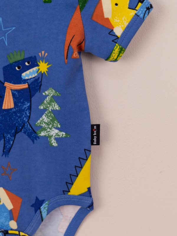 картинка Боди Baby Boom Б98/12-И Дино на синем от магазина детских товаров ALiSa