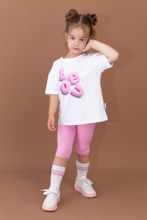 картинка Комплект для девочки Baby Boom КД552/1-К Белый + розовый от магазина детских товаров ALiSa