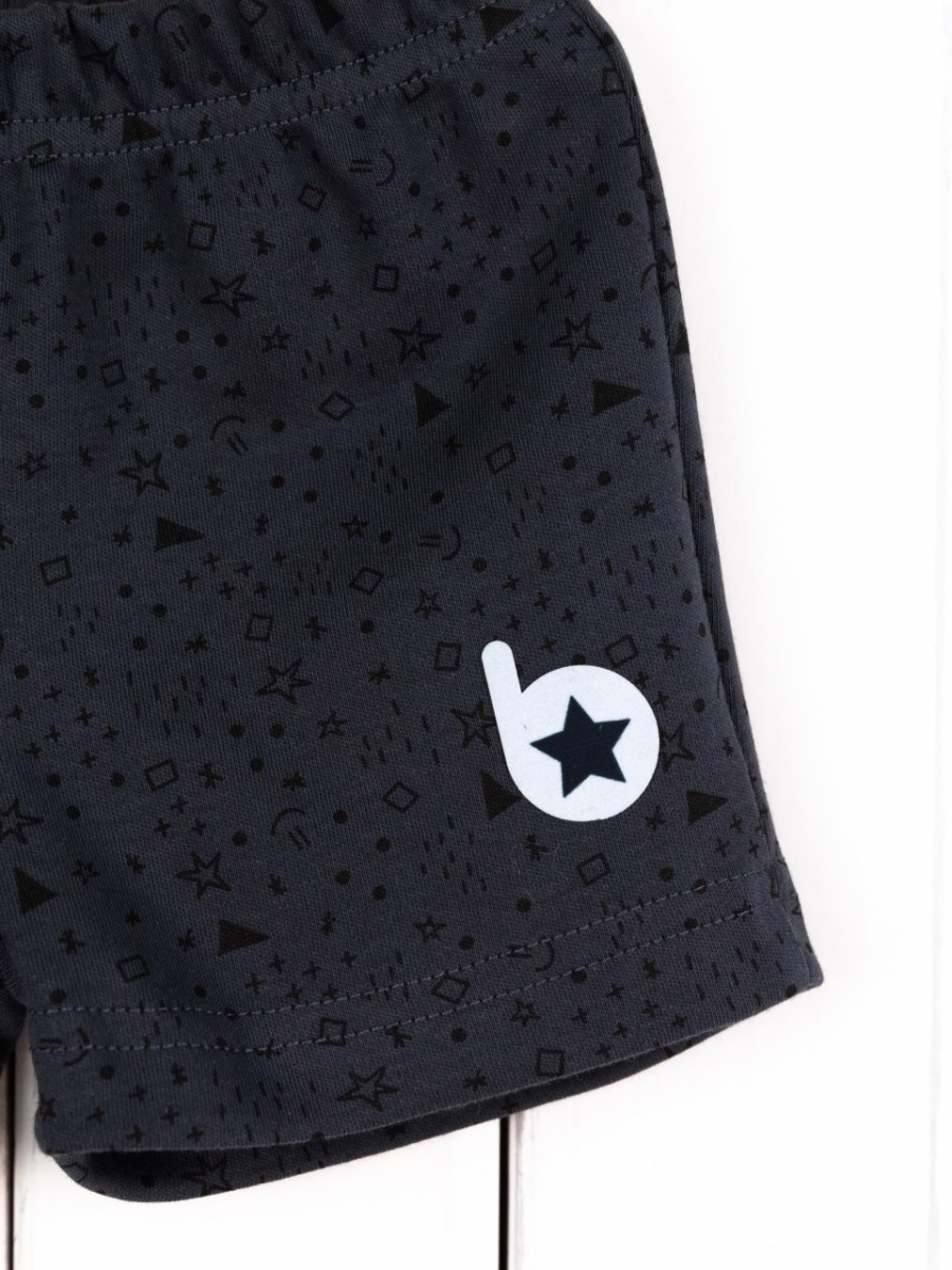 картинка Шорты для мальчика Baby Boom П136/2-И Значки чёрные на графите я735 от магазина детских товаров ALiSa