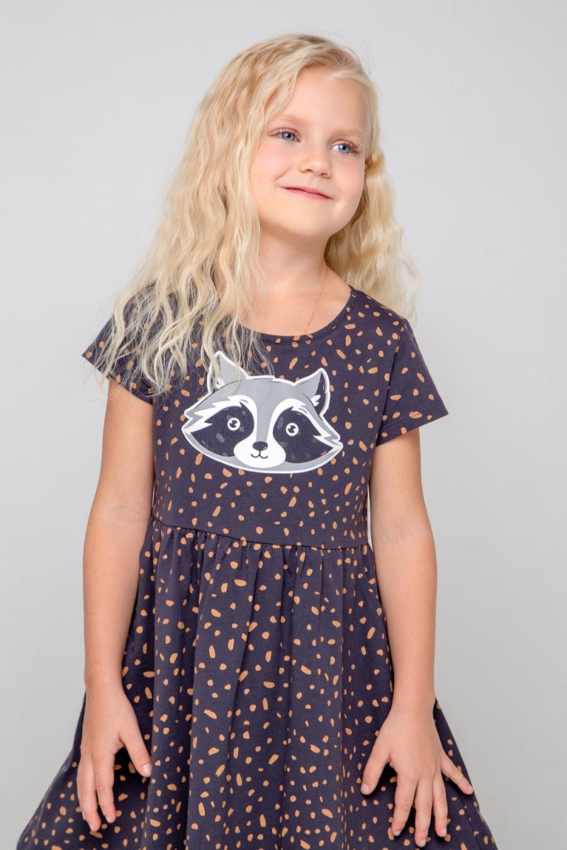 картинка Платье для девочки Crockid КР 5754 угольный серый, россыпь к357 от магазина детских товаров ALiSa