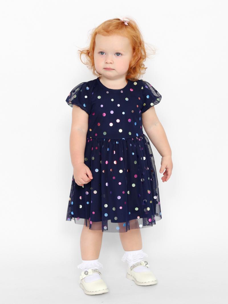 картинка Платье для девочки Cherubino CWNG 63628-41 Темно-синий от магазина детских товаров ALiSa