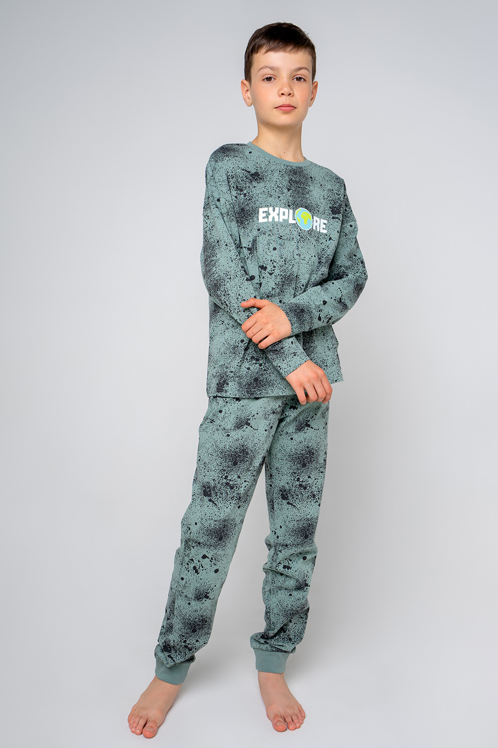картинка Пижама для мальчика КБ 2811 полынь, мелкие брызги от магазина детских товаров ALiSa