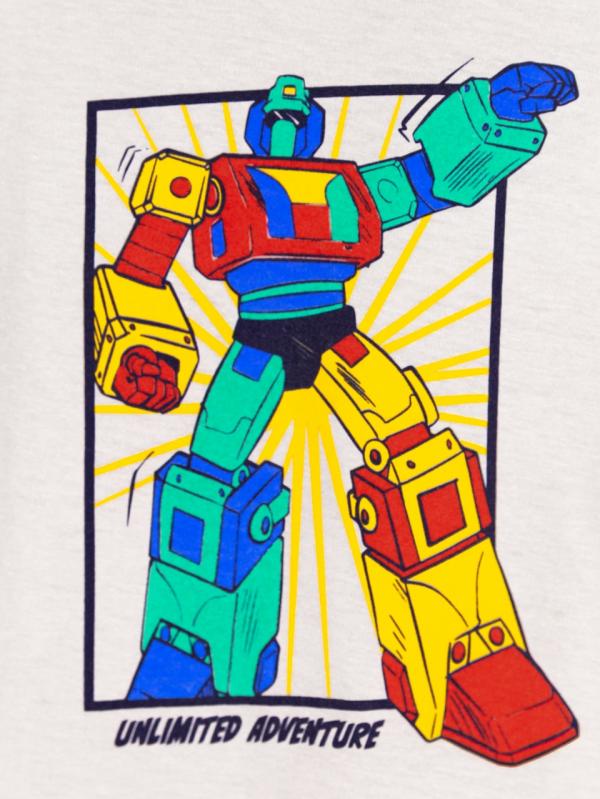 картинка Футболка для мальчика Baby Boom Ф154/12-К Робот светло-серый от магазина детских товаров ALiSa