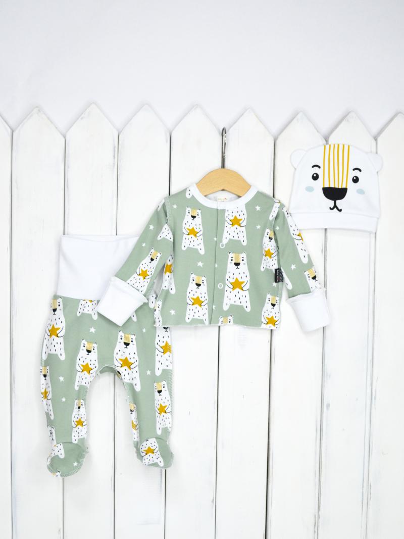 картинка Комплект детский Baby Boom КН100/2-И Мишка зеленый от магазина детских товаров ALiSa