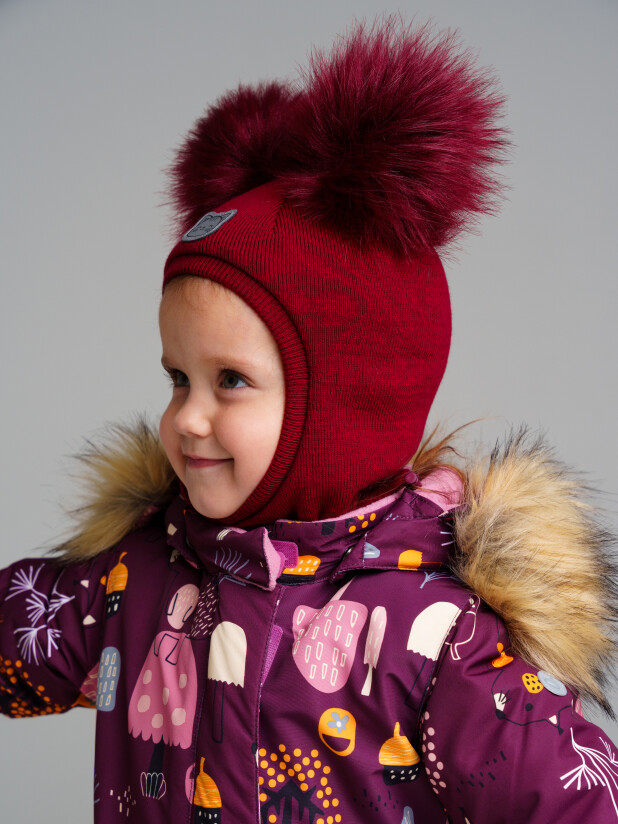 картинка Шлем утепленный для девочки PL 32329040 Бордовый от магазина детских товаров ALiSa