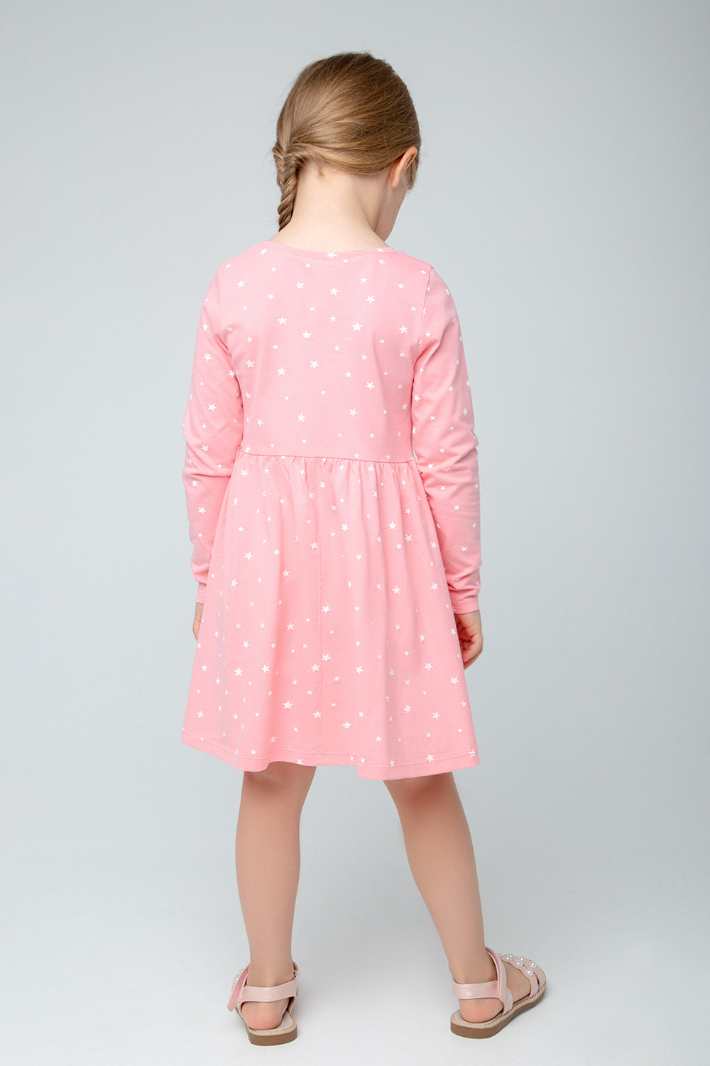 картинка Платье для девочки Crockid К 5786 розовая глазурь, звездочки от магазина детских товаров ALiSa