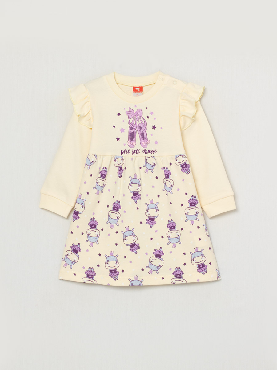 картинка Платье для девочки Cherubino CWNG 62804-21-281 Экрю от магазина детских товаров ALiSa