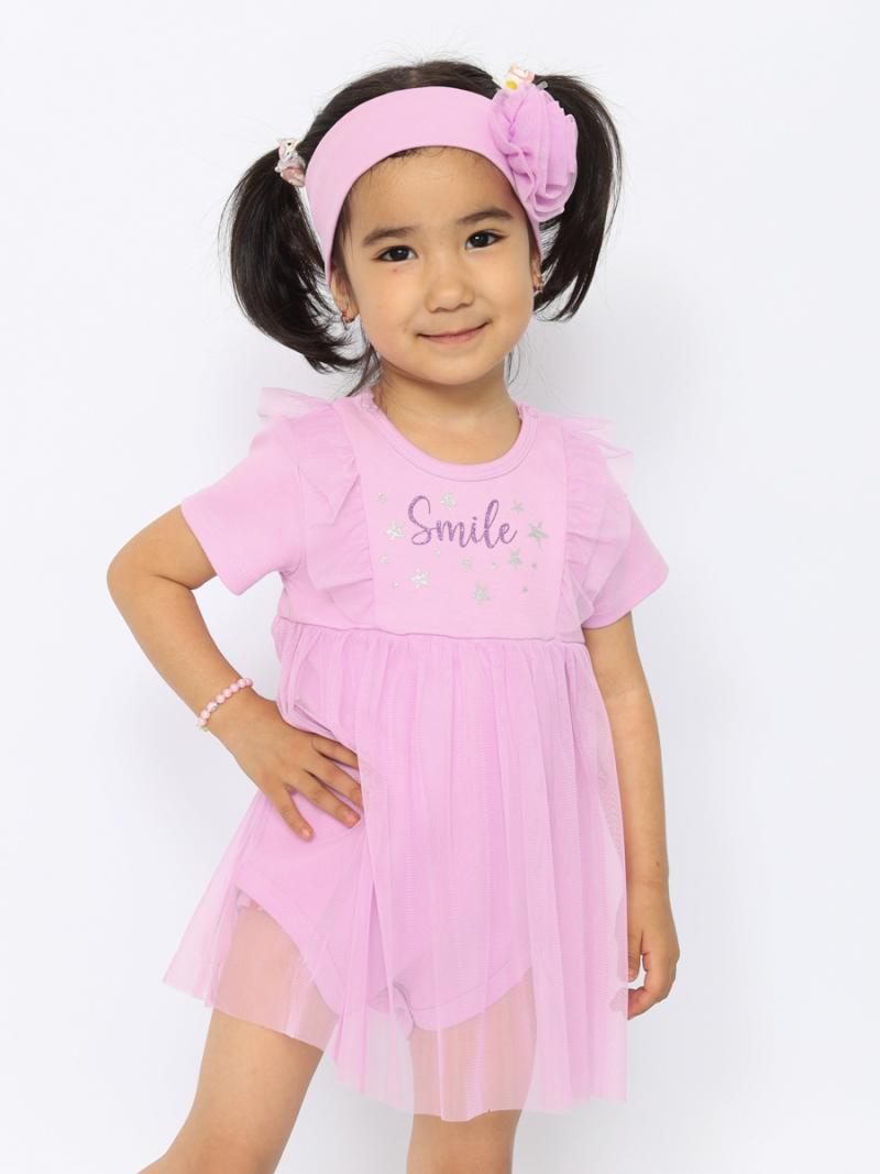 картинка Боди платье для девочки Cherubino CWNG 40063-45 Лаванда от магазина детских товаров ALiSa
