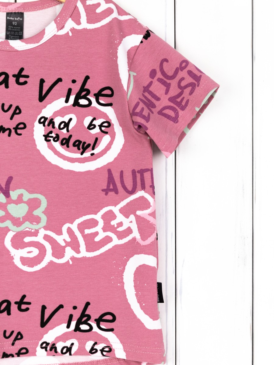 картинка Футболка для девочки Baby Boom Ф107/2-К Граффити Б117 от магазина детских товаров ALiSa