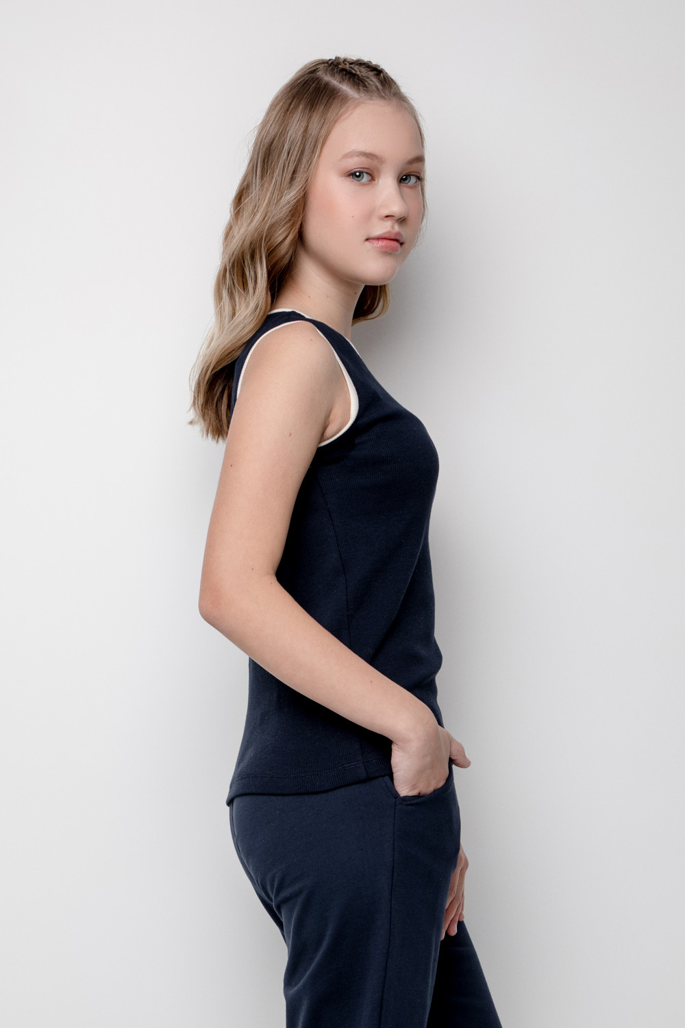 картинка Майка для девочки Crockid КБ 302073 индиго от магазина детских товаров ALiSa