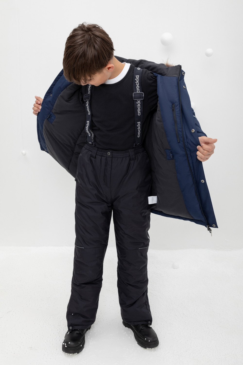 картинка Куртка зимняя для мальчика Crockid ВК 36100/2 ГР от магазина детских товаров ALiSa