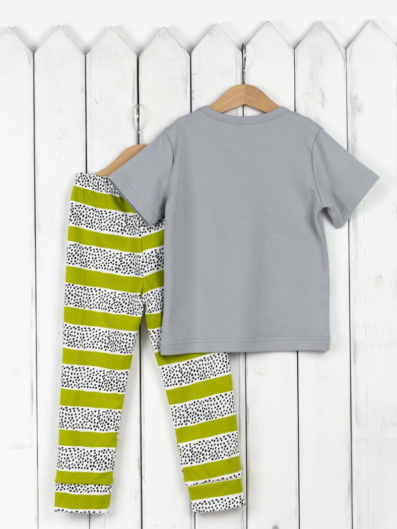 картинка Пижама для мальчика Baby Boom КС16/1-И Серый Croco + полоса зеленая точки от магазина детских товаров ALiSa
