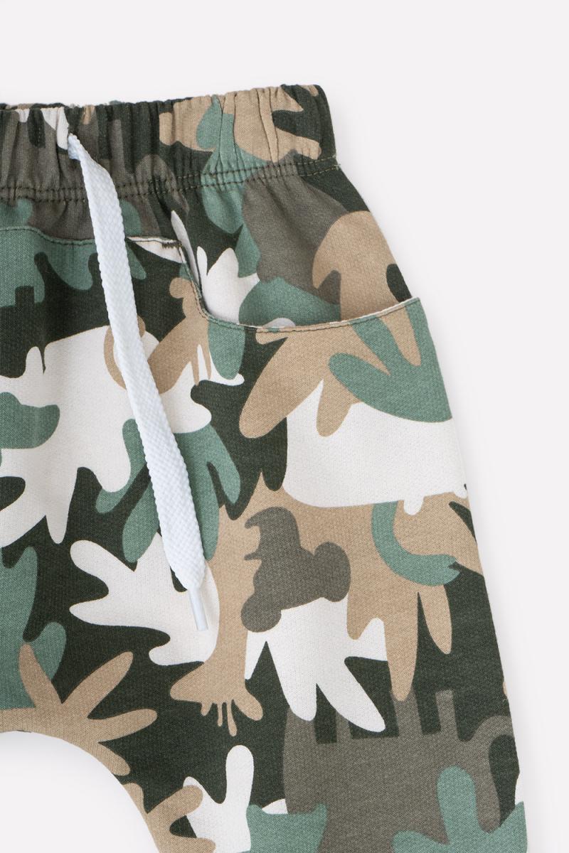 картинка Брюки для мальчика Crockid К 400389 тропический камуфляж на бежевом от магазина детских товаров ALiSa