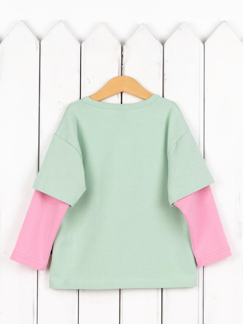 картинка Лонгслив для девочки Baby Boom Ф143/6-К Серебр мята-розовый Б117 от магазина детских товаров ALiSa