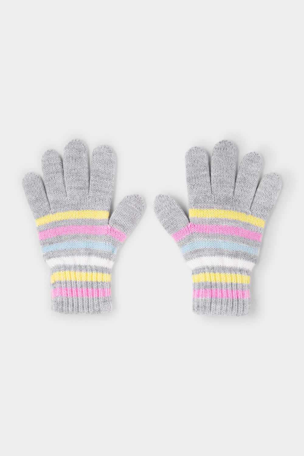 картинка Перчатки для девочки Crockid КВ 10000/22ш светло-серый меланж, розовый от магазина детских товаров ALiSa
