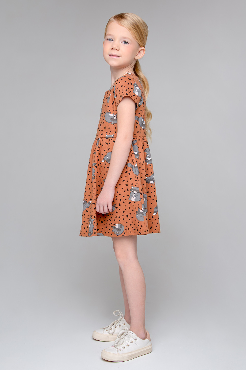 картинка Платье для девочки Crockid КР 5644 светло-коричневый, еноты к357 от магазина детских товаров ALiSa