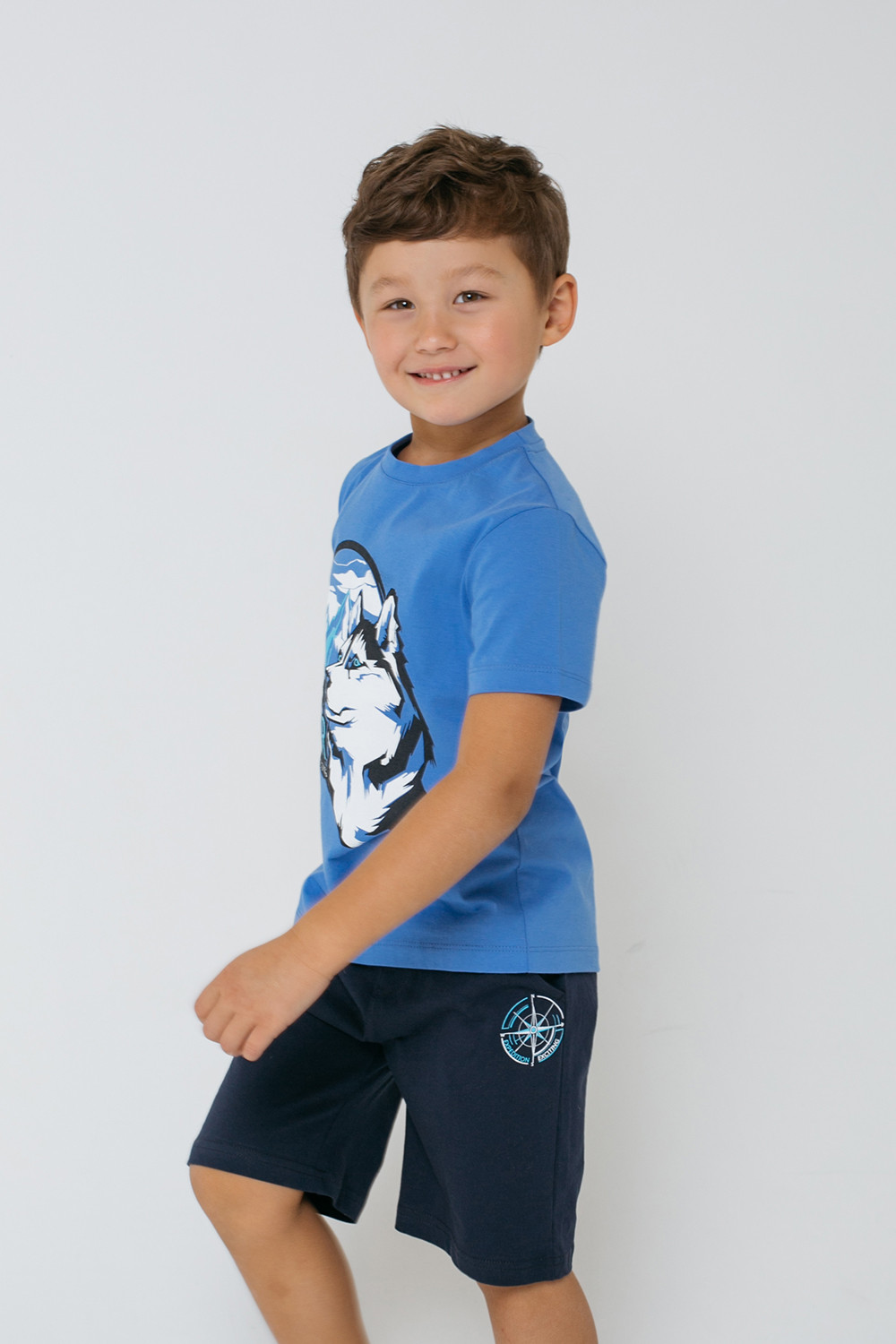 картинка Футболка для мальчика Crockid К 301401 голубой сапфир к1273 от магазина детских товаров ALiSa