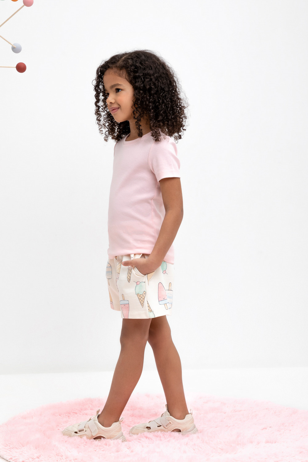 картинка Шорты для девочки Crockid КР 400679 светлый жемчуг, мороженое к473 от магазина детских товаров ALiSa