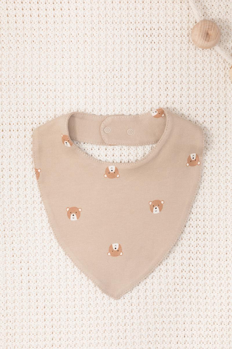 картинка Нагрудник детский Crockid К 8519 медвежата на бежевом от магазина детских товаров ALiSa