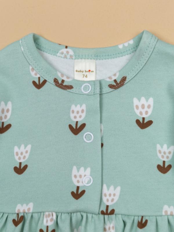 картинка Платье для девочки Baby Boom С243/1-И Тюльпаны на нефрите я710 от магазина детских товаров ALiSa