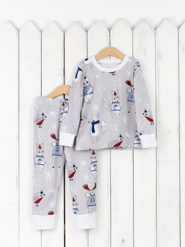 картинка Пижама детская Baby Boom КД333/13-И Лоси на сером от магазина детских товаров ALiSa