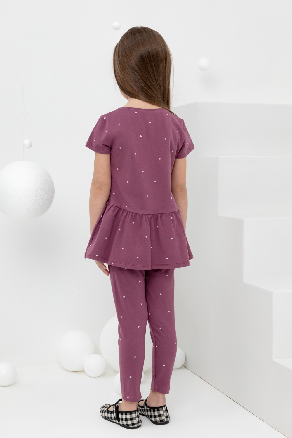 картинка Платье-туника для девочки Crockid КР 5828 амарант, сердечки к431 от магазина детских товаров ALiSa