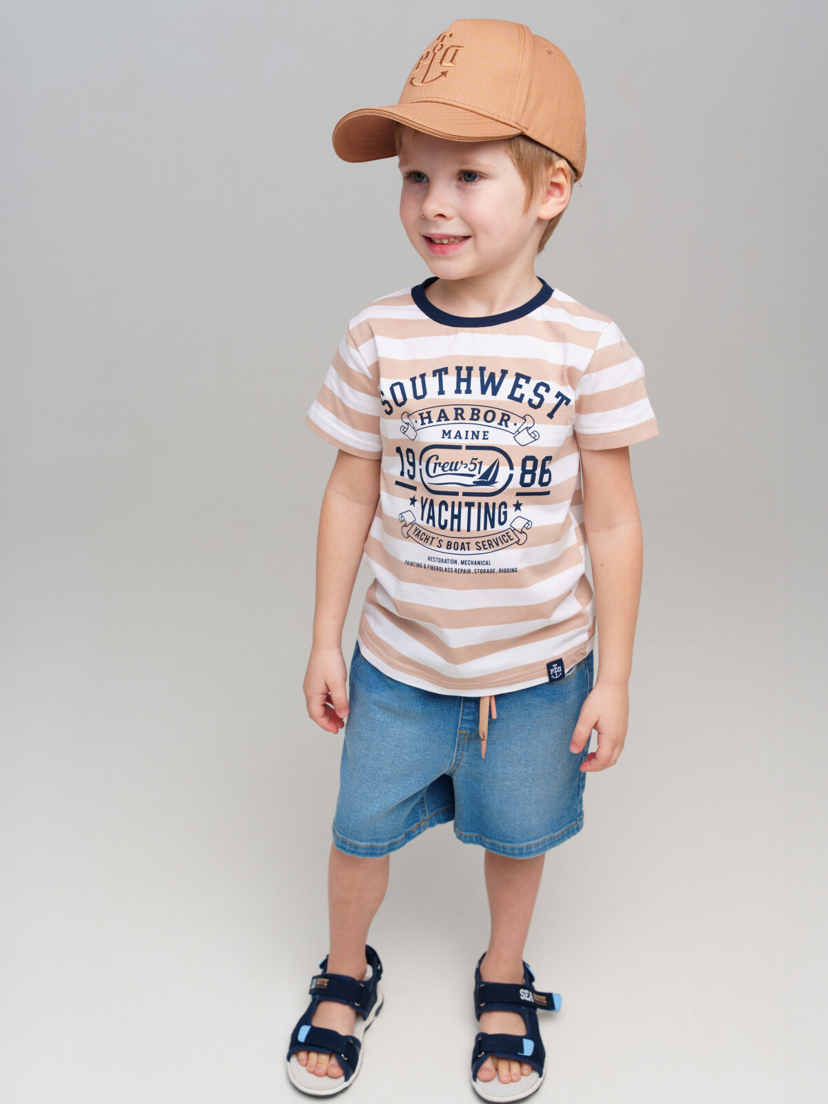 картинка Кепка текстильная для мальчика PL 12512101 Бежевый от магазина детских товаров ALiSa