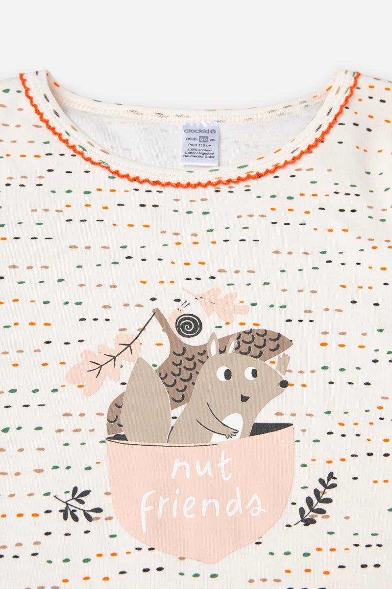 картинка Сорочка для девочки Crockid К 1157 цветные штрихи на белой лилии от магазина детских товаров ALiSa