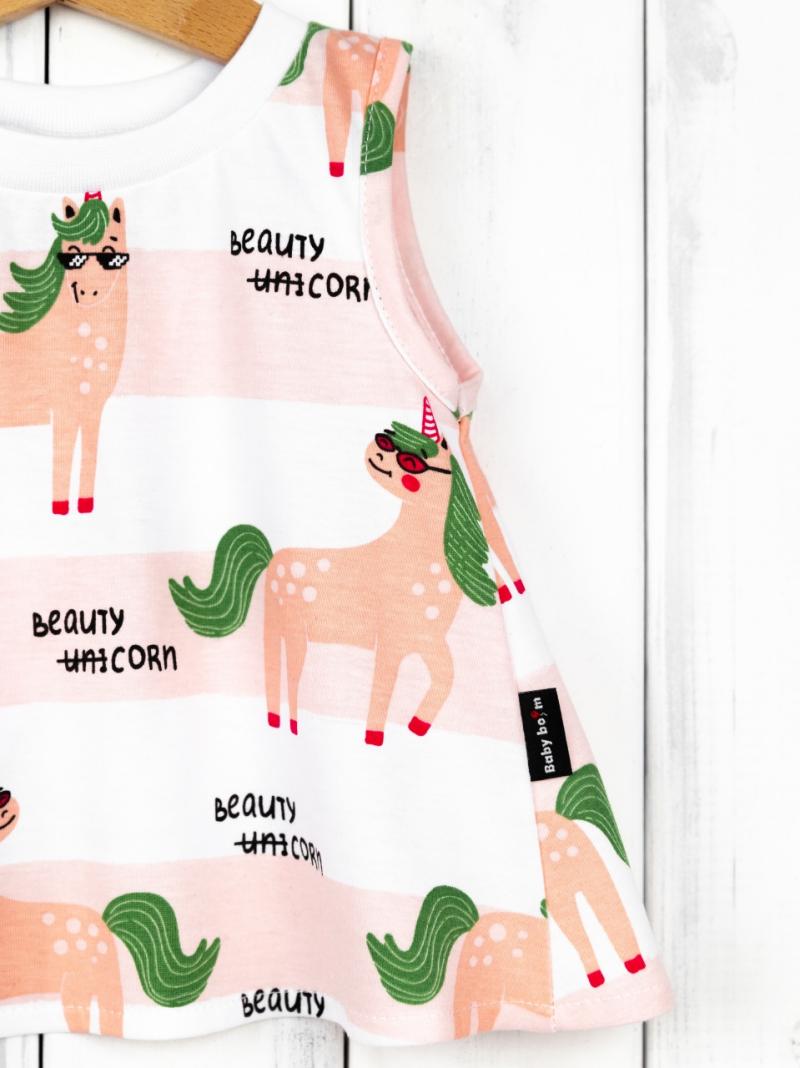 картинка Комплект для девочки Baby Boom КД358/2-К Единороги на полоске я716 от магазина детских товаров ALiSa