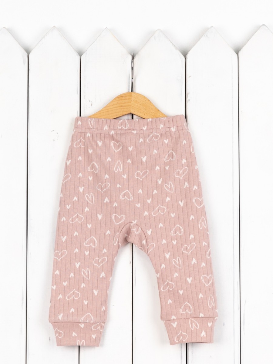картинка Брюки для девочки Baby Boom П47/67-И Молочные сердечки на пудре от магазина детских товаров ALiSa