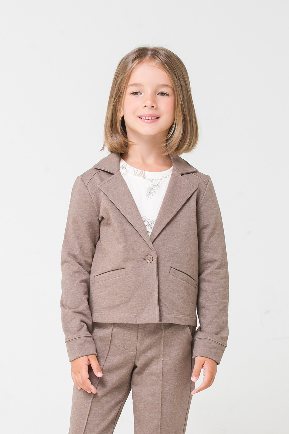 картинка Куртка для девочки Crockid КР 301298 коричневый меланж к291 от магазина детских товаров ALiSa