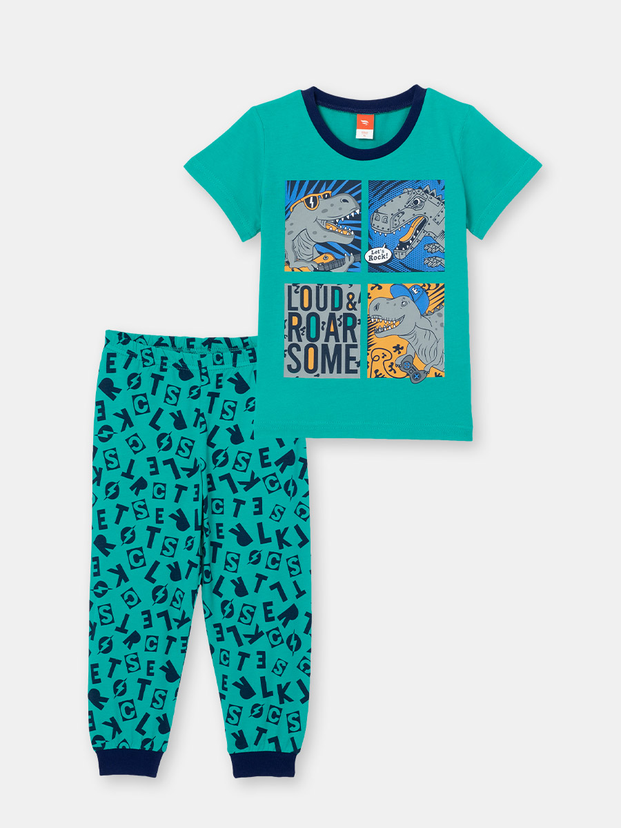 картинка Пижама для мальчика Cherubino CSKB 50063-37 Зеленый от магазина детских товаров ALiSa