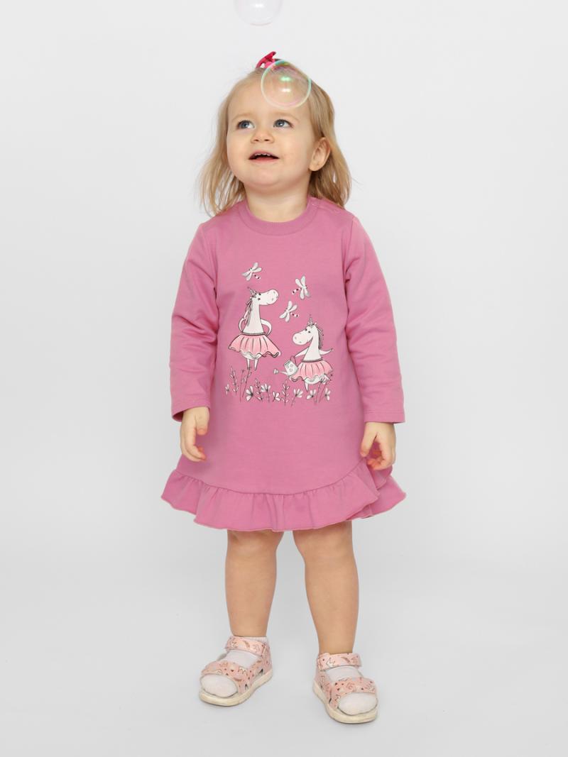 картинка Платье для девочки Cherubino CSNG 63419-46-347 Циклама от магазина детских товаров ALiSa