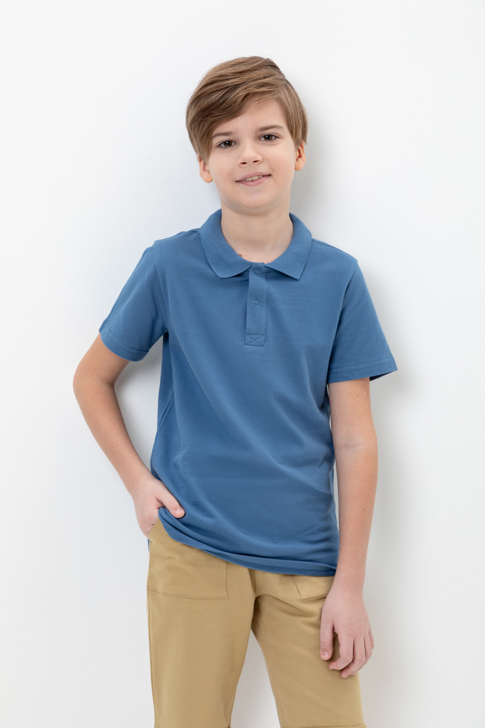 картинка Джемпер поло для мальчика Crockid К 302108-1 синяя волна от магазина детских товаров ALiSa