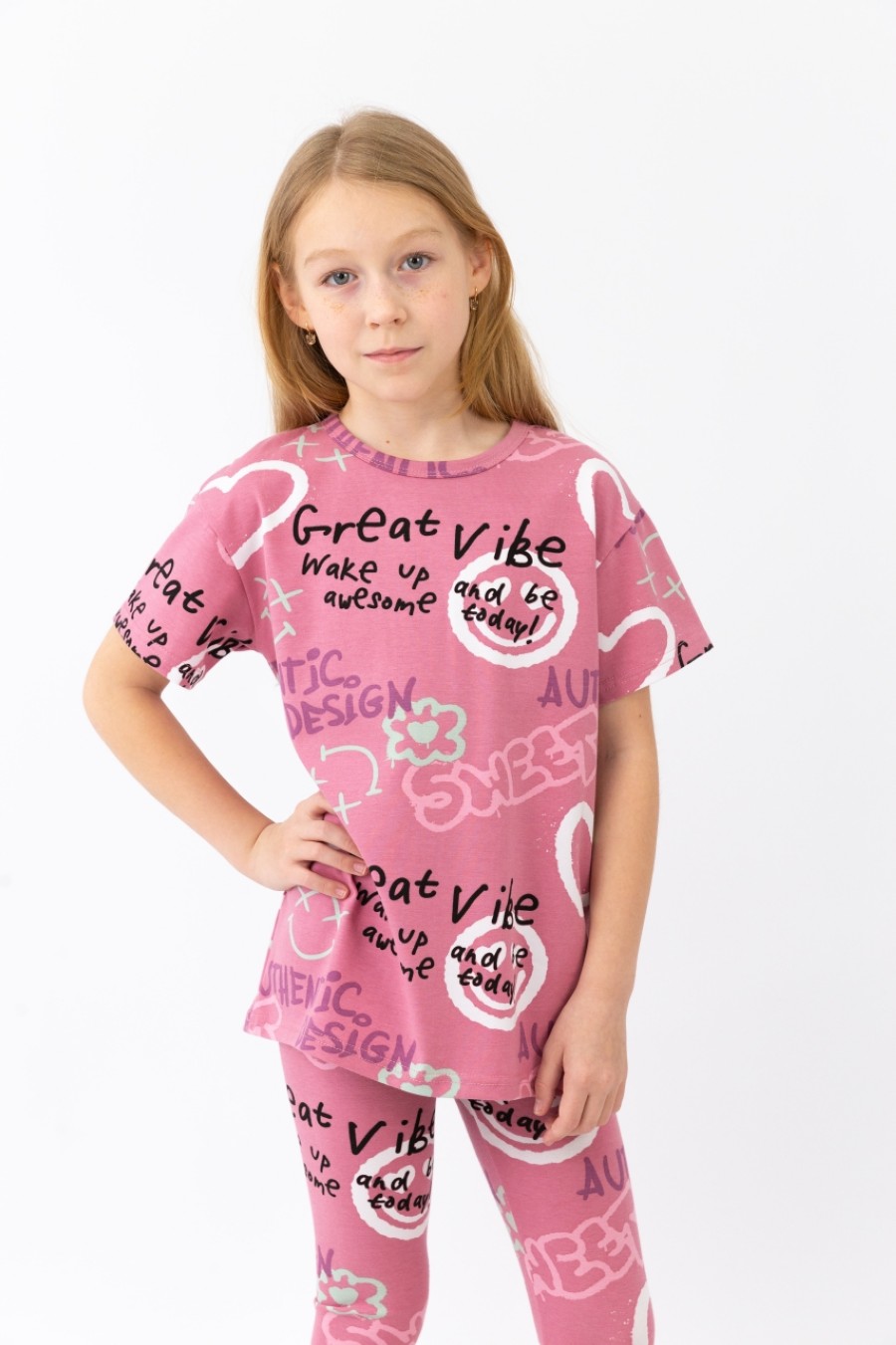 картинка Футболка для девочки Baby Boom Ф107/2-К Граффити Б117 от магазина детских товаров ALiSa