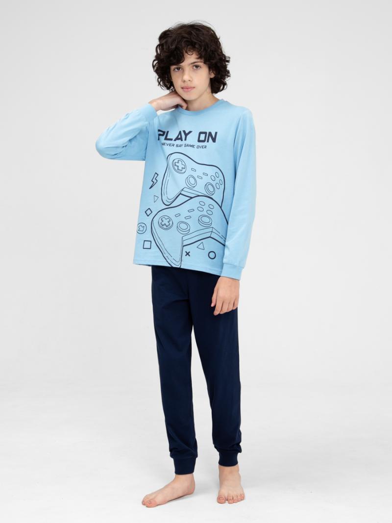 картинка Пижама для мальчика Cherubino CWJB 50143-43 Голубой от магазина детских товаров ALiSa
