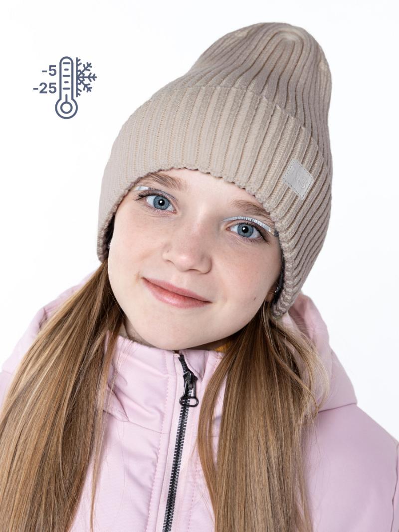 картинка Шапка утепленная для девочки NIKASTYLE 11з11423 капучино от магазина детских товаров ALiSa